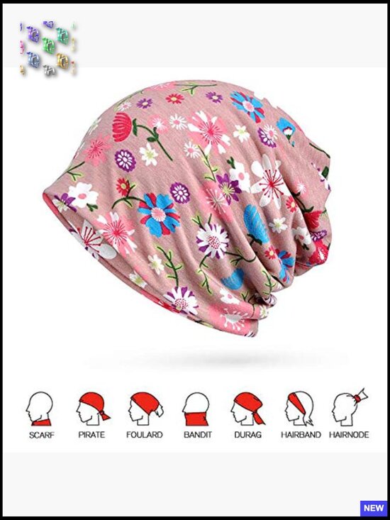 Cotton Slouchy Beanie Cap Scarf Dual Use Open Top Chemo Headwear